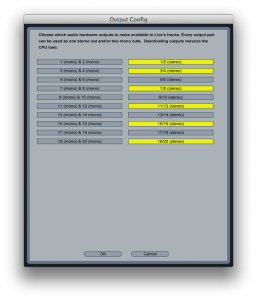 Ableton Live's output config